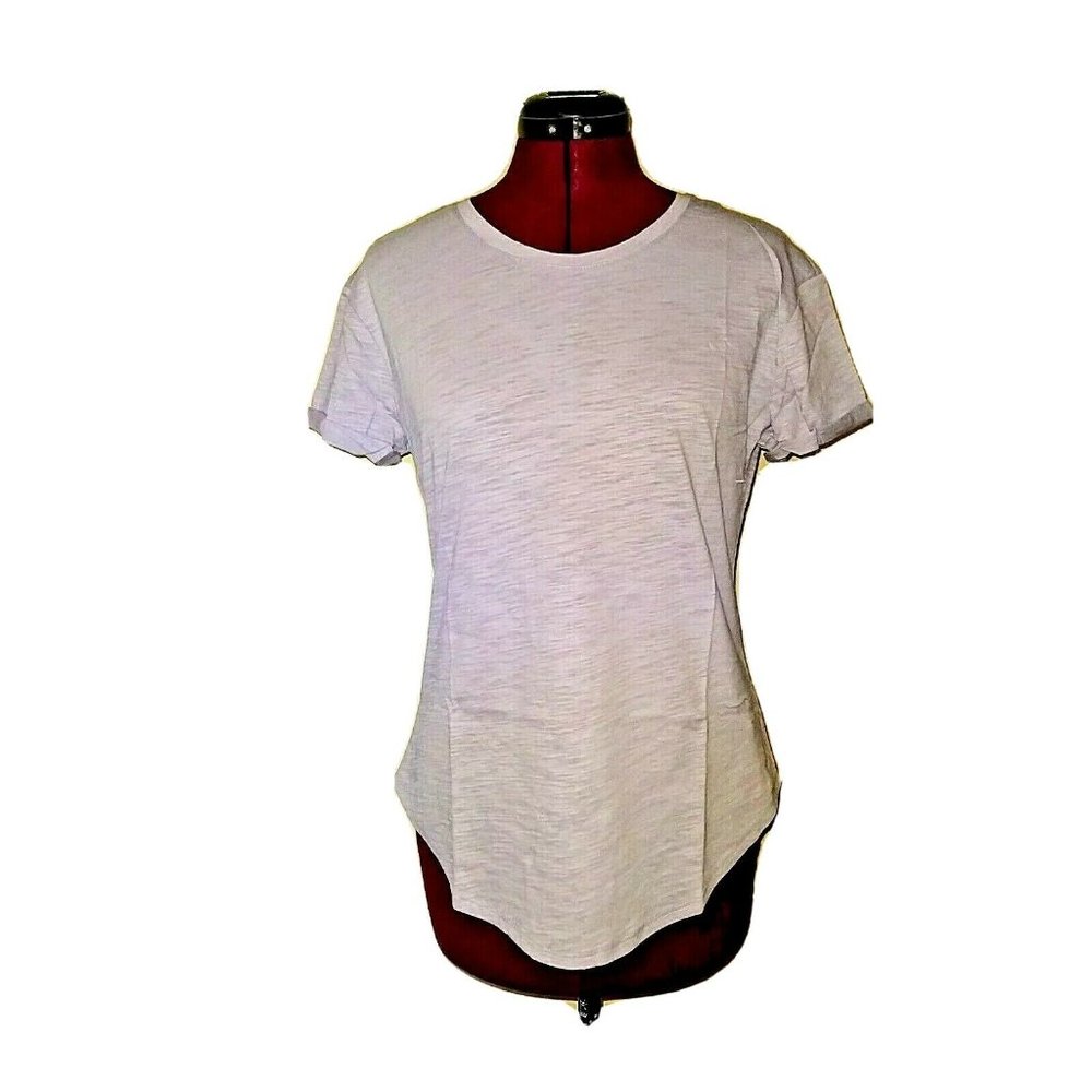 Daily Ritual Womens Top Size Small Rolled Cuff Short Sleeves Periwinkle